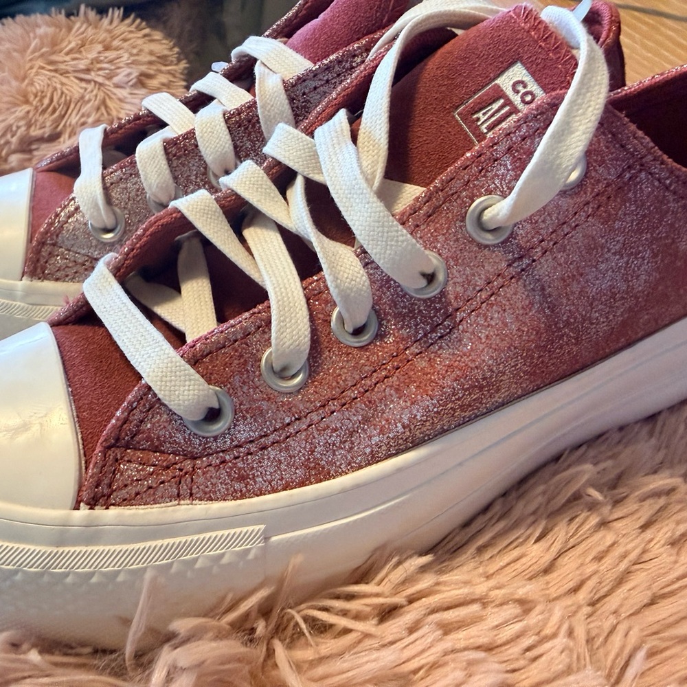 Converse Classic Red and Silver Low-Tops